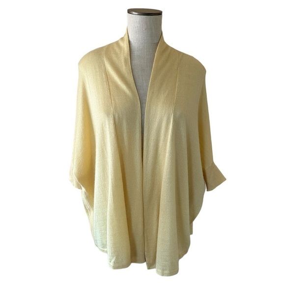 Neiman Marcus Collection Silk Cashmere Cardigan Sweater in Yellow Size S - Picture 7 of 8